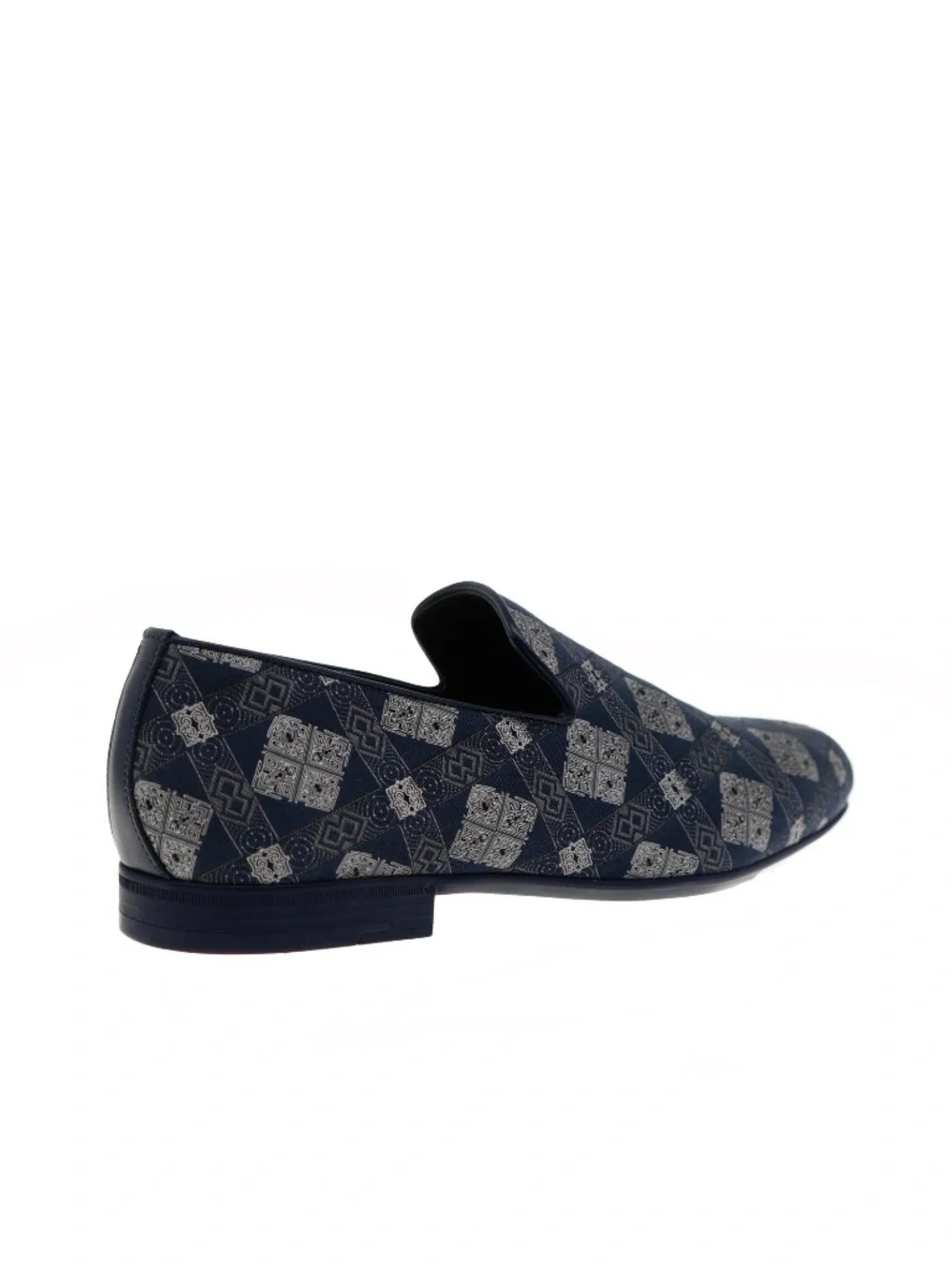 Jimmy Choo Sloane Loafer Shoes Blue Bandana Fabric Slip-On Size 11.5 New